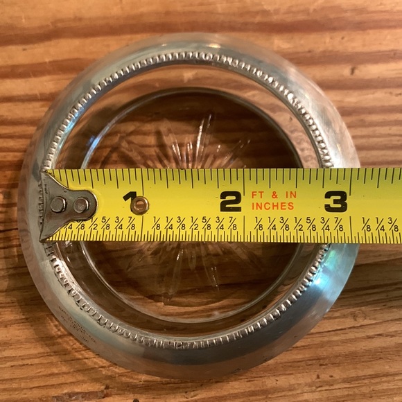 4 Sterling silver and glass Frank M. Whiting 04 Pat Pending coasters - Picture 13 of 13